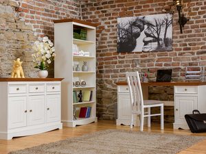 Miniaturka 14 - Biurko drewniane podwójne białe dąb aranżacja INGRID