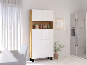 Miniaturka 3 - Nowoczesne biurko rozkładane regał biały burgundzki aranżacja CHAN