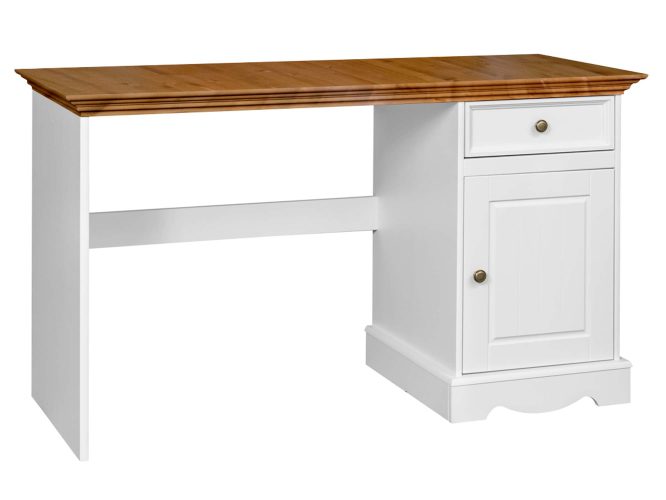 Białe biurko klasyczne dąb INGRID