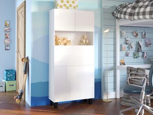 Miniaturka 26 - Nowoczesne biurko rozkładane regał biały aranż CHAN