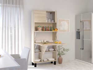 Miniaturka 14 - Nowoczesne biurko rozkładane regał sonoma otwarte aranż CHAN