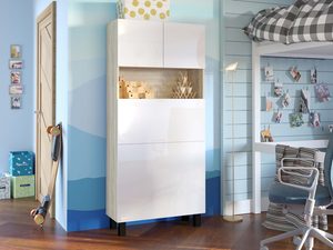 Miniaturka 20 - Nowoczesne biurko rozkładane regał biały sonoma aranż CHAN