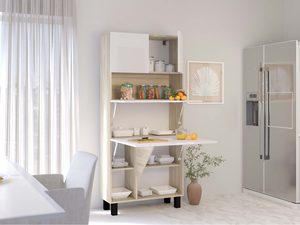 Miniaturka 12 - Nowoczesne biurko rozkładane regał biały sonoma open aranż CHAN