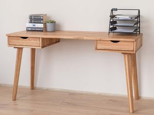 Miniaturka 2 - Drewniana toaletka biurko z szufladami aranżacja JENS