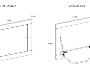 Miniaturka 13 - Wiszące biurko rozkładane białe wymiary SIMS