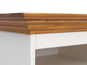 Miniaturka 6 - Duża biała szafka RTV vintage biały dąb blat INGRID