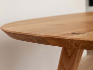 Miniaturka 2 - Owalny stolik kawowy z drewna blat wykończenie OLVIR