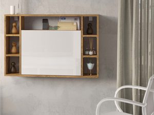 Miniaturka 14 - Biurko wiszące rozkładane aranż burgundzki biały WAN