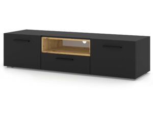 Miniaturka 7 - Czarna szafka RTV dąb artisan miniaturka NIMET