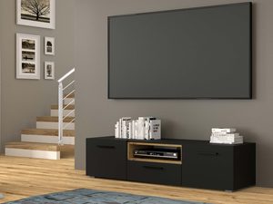 Miniaturka 2 - Czarna szafka RTV dąb artisan aranżacja NIMET