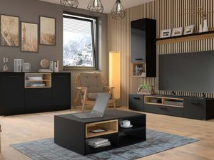 Miniaturka 5 - Czarne meble do salonu aranżacja NIMET
