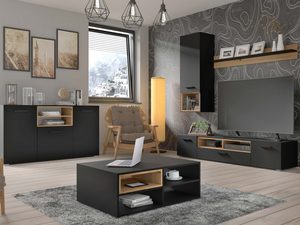 Miniaturka 6 - Czarne meble do salonu NIMET