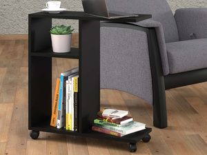 Miniaturka 6 - Stolik na kółkach czarny aranżacja TINA