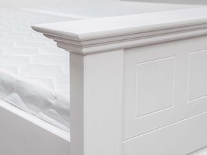 Miniaturka 3 - Białe drewniane łóżko dwuosobowe wezgłowie INGRID