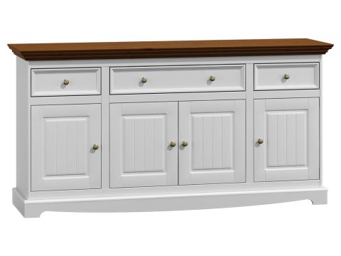 Solidna komoda z drewna litego biały orzech INGRID