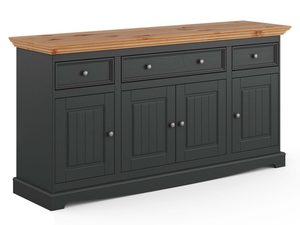 Miniaturka 3 - Solidna komoda z drewna litego grafit sosna INGRID