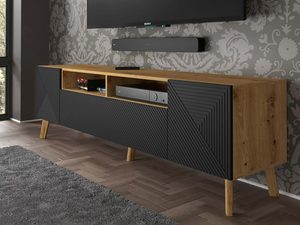 Miniaturka 3 - Duża szafka pod TV loftowa aranż IZMIR