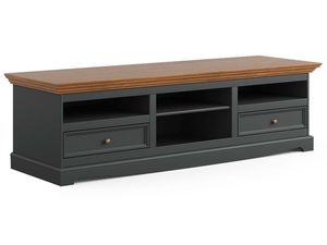 Miniaturka 1 - Duża biała szafka RTV vintage grafit dąb INGRID