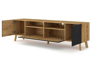 Miniaturka 1 - Duża szafka pod TV loftowa otwarta IZMIR