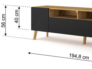 Miniaturka 4 - Duża szafka pod TV loftowa wymiary IZMIR