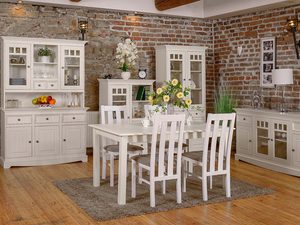 Miniaturka 27 - Biała klasyczna komoda drewniana jadalnia aranżacja INGRID