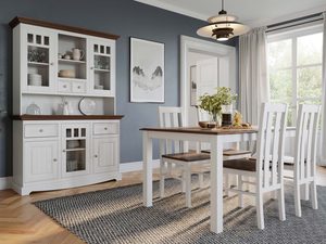 Miniaturka 2 - Drewniane białe krzesło do kuchni orzech aranżacja INGRID