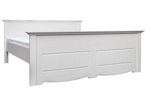 Miniaturka 1 - Białe drewniane łóżko dwuosobowe białe tło INGRID