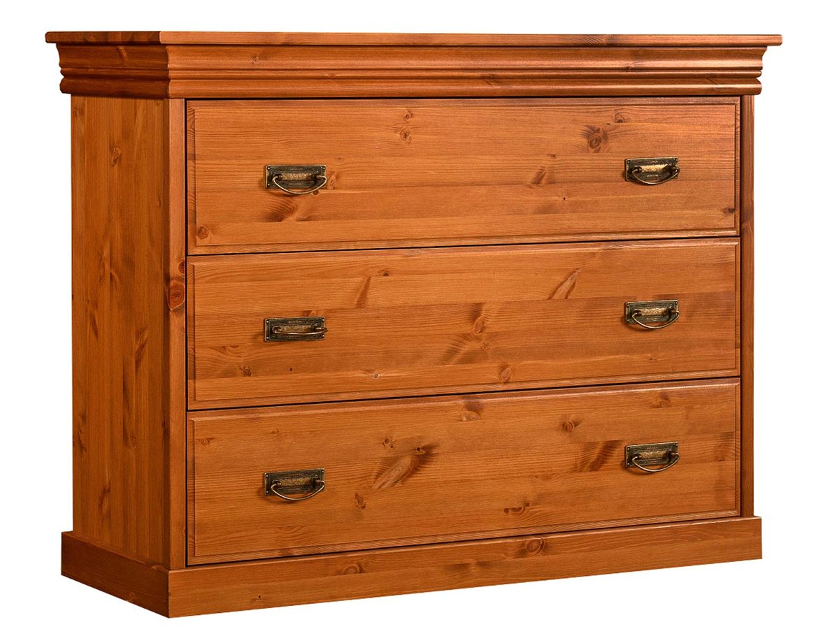 Sosnowa mała biała komoda ANADI