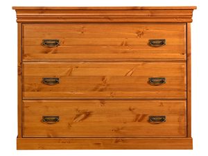 Miniaturka 1 - Sosnowa mała biała komoda sosna front ANADI