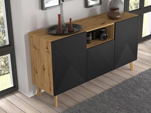 Miniaturka 2 - Pojemna komoda dąb artisan czarny zbliżenie IZMIR