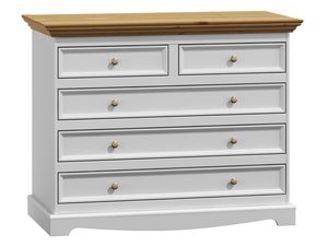 Miniaturka 4 - Biała komoda z blatem naturalnym, styl rustykalny