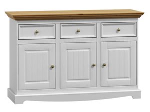 Miniaturka 4 - Biała klasyczna komoda drewniana biała dąb INGRID