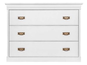 Miniaturka 3 - Sosnowa mała biała komoda biały front ANADI