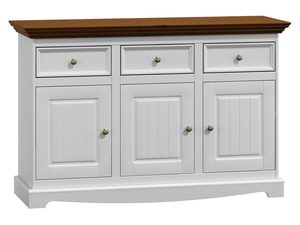 Miniaturka 3 - Biała klasyczna komoda drewniana biały orzech INGRID