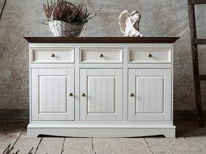 Miniaturka 5 - Biała klasyczna komoda drewniana aranż biały orzech INGRID