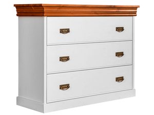 Miniaturka 4 - Sosnowa mała biała komoda biały sosna ANADI