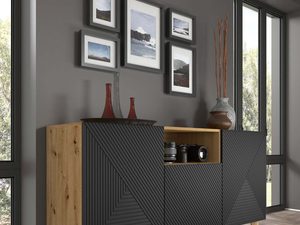 Miniaturka 3 - Pojemna komoda dąb artisan czarny aranżacja IZMIR
