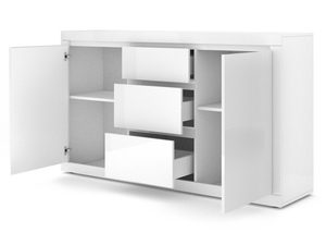 Miniaturka 1 - Nowoczesna komoda do sypialni wysoki połysk otwarta TIANA