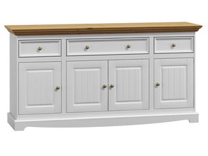 Miniaturka 1 - Solidna komoda z drewna litego biały dąb INGRID