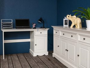 Miniaturka 8 - Solidna komoda z drewna litego biała komoda biurko INGRID