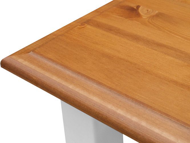 Stół rozkładany biały z drewna litego biały dąb krawędź INGRID