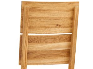 Miniaturka 6 - Drewniane krzesło dębowe z prostym oparciem widok boczny