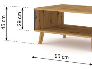 Miniaturka 7 - Stolik ława do salonu dąb artisan wymiary IZMIR