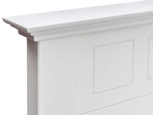 Miniaturka 6 - Białe drewniane łóżko dwuosobowe oparcie frezy INGRID