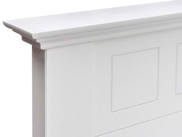 Białe drewniane łóżko dwuosobowe oparcie frezy INGRID Białe drewniane łóżko dwuosobowe oparcie frezy INGRID