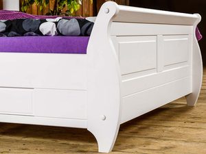 Miniaturka 4 - Łóżko białe dwuosobowe w stylu klasycznym białe zbliżenie ANADI