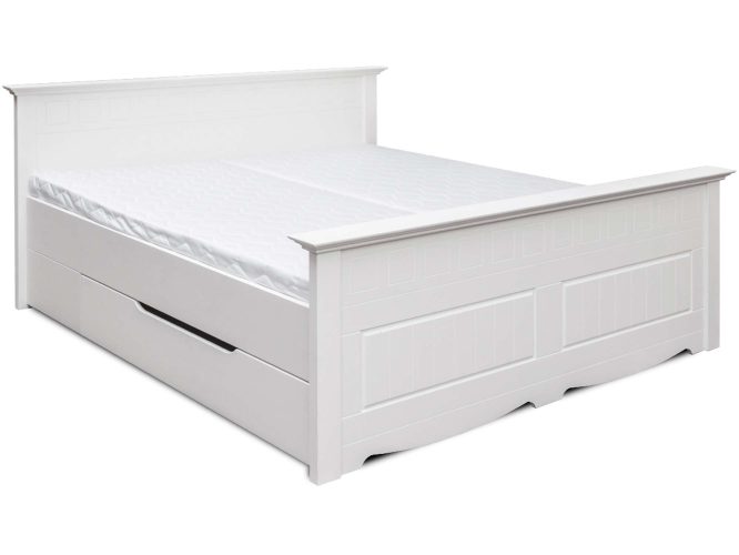 Białe łóżko z pojemnikiem ikonka INGRID