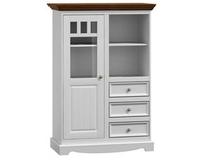 Miniaturka 3 - Mała witryna z litego drewna biały orzech INGRID