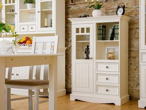 Miniaturka 23 - Mała witryna z litego drewna salon aranż INGRID