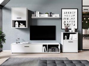 Miniaturka 1 - Klasyczny zestaw mebli do salonu białe aranżacja MARGO